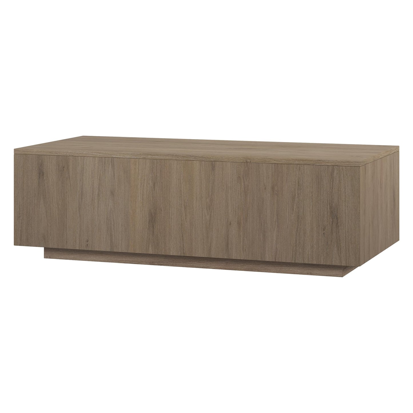 Henn&Hart 48" Rectangular Low-Profile Wood Coffee Table for Living Room, Family Room, or Office, Weathered Gray