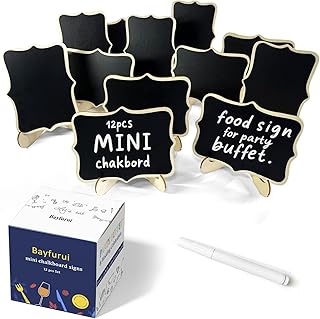 12pcs Mini Chalkboard Signs with Stand,Food Labels for Party Buffet, Food Tag/Name Card for Wedding Table, Name Tag Drink ...