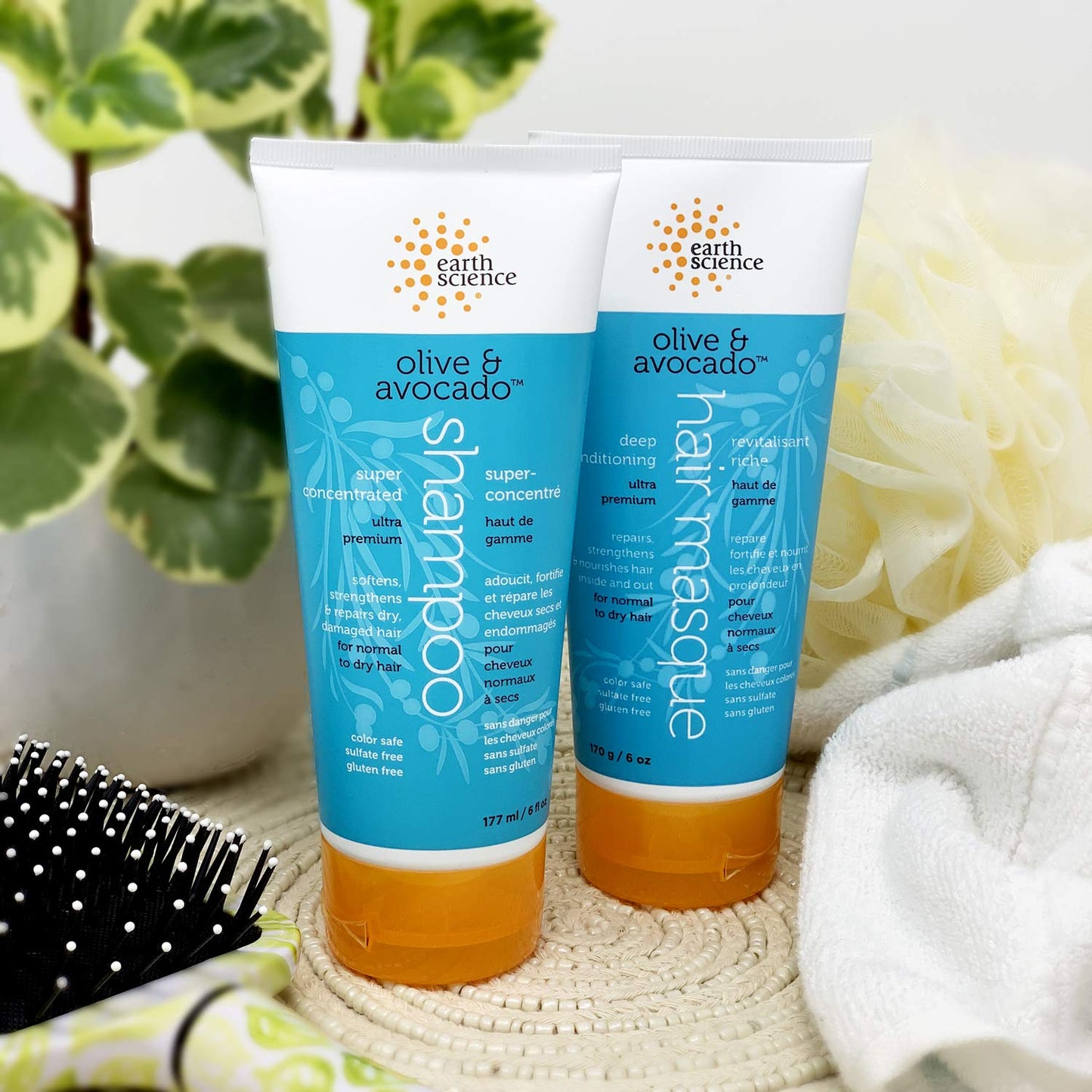 EARTH SCIENCE - Olive & Avocado Deep Conditioning Hair Masque: For Normal to Dry Hair (4 pk, 6 oz.)