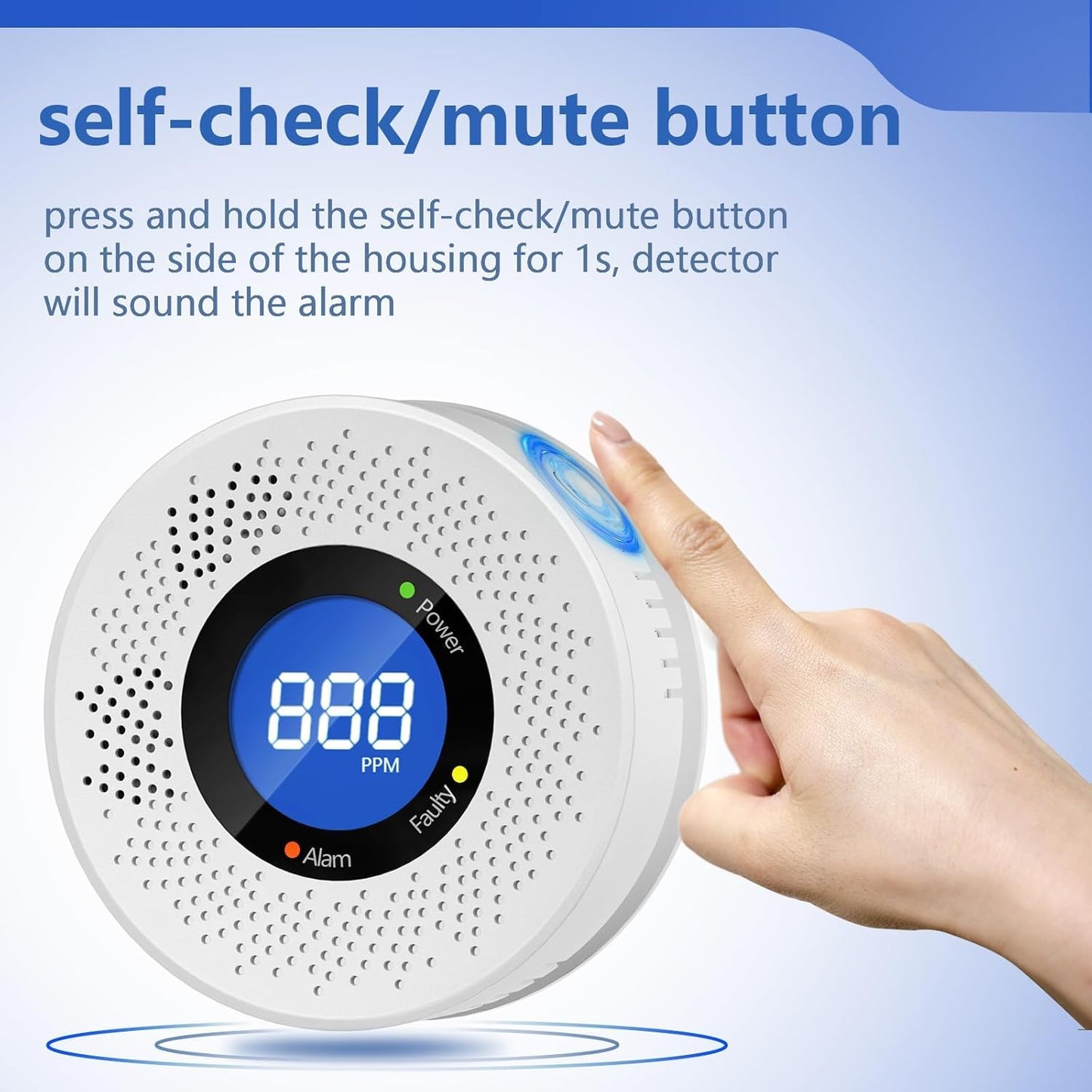Carbon Monoxide Detectors, Travel Carbon Monoxide Detector Battery，Replaceable Battery Operated CO Detector Alarm with Digital Display for Warehouse, Kitchen, Restaurant,Hotel, Garage, 3 Packs