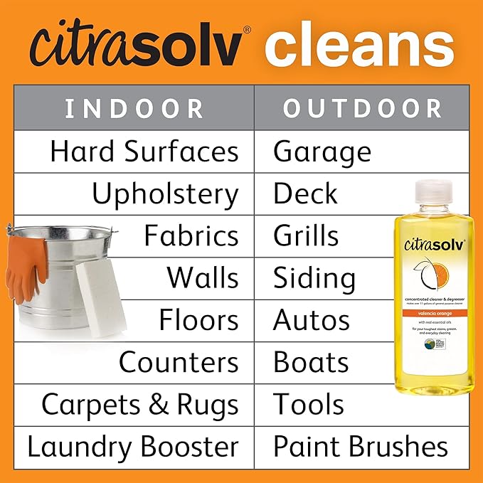 Citra Solv - Concentrated Household Cleaner & Degreaser - Valencia Orange Scent - 16 Fl Oz, Natural Ingredients, Non-Toxic, Biodegradable, 2 Pack