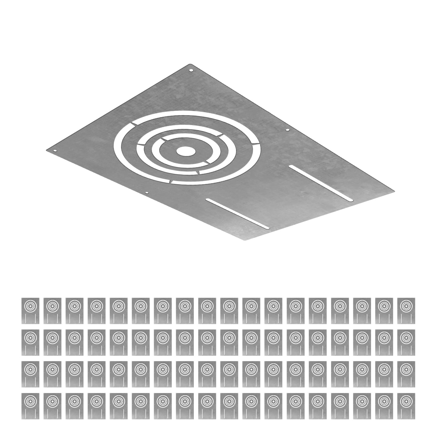 ASD 13 Inch New Construction Mounting Plate with Asymmetric Round Hole - 3/4/6 Inch Flat Steel Rough in Wafer Light Bracket, Shallow LED Recessed Lighting Housing, 72 Pack