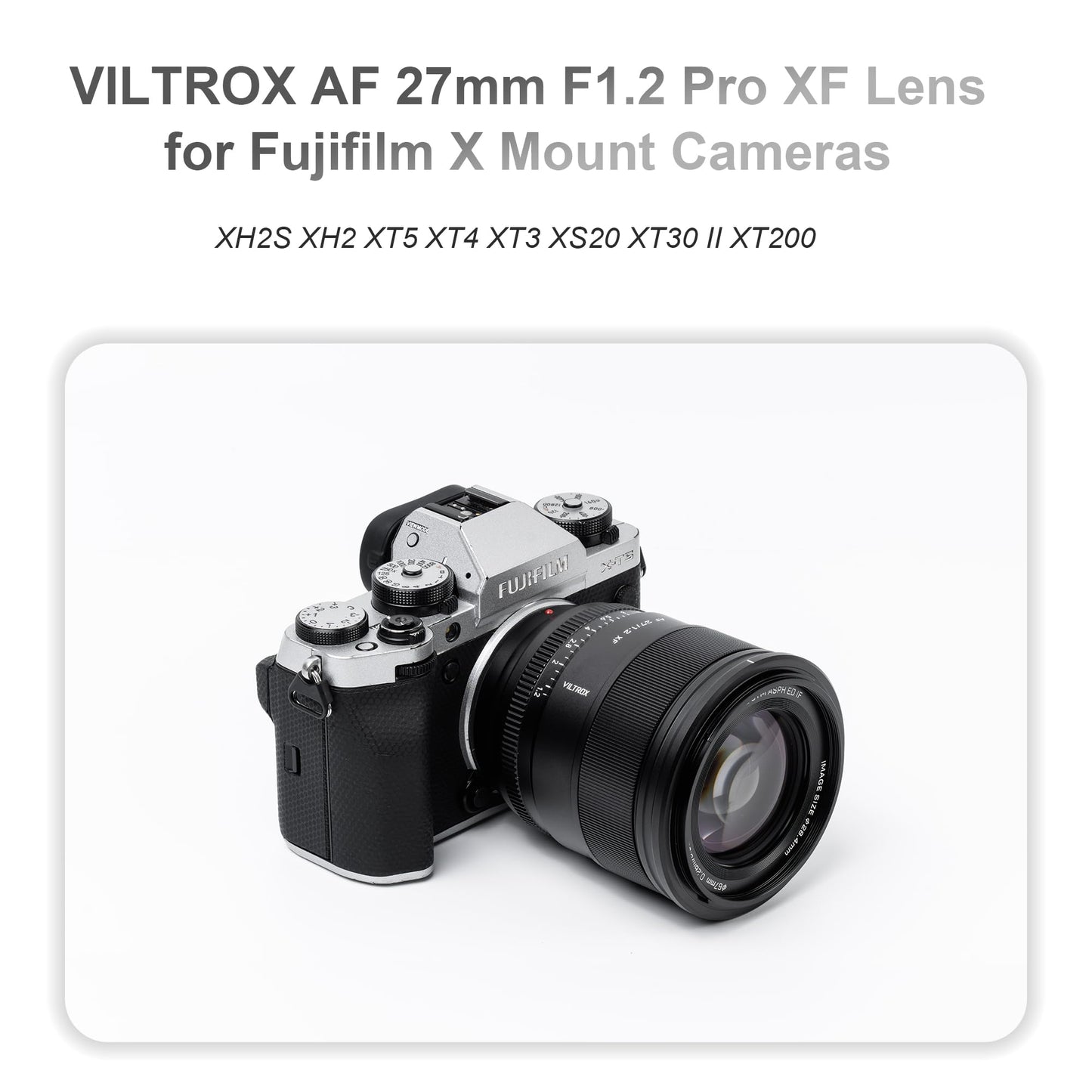 VILTROX AF 27mm F1.2 Pro XF Lens for Fujifilm X-H2S X-H2 X-T5 X-T4 X-T3 X-S20 X-T30 II X-T200 Mirrorless Cameras