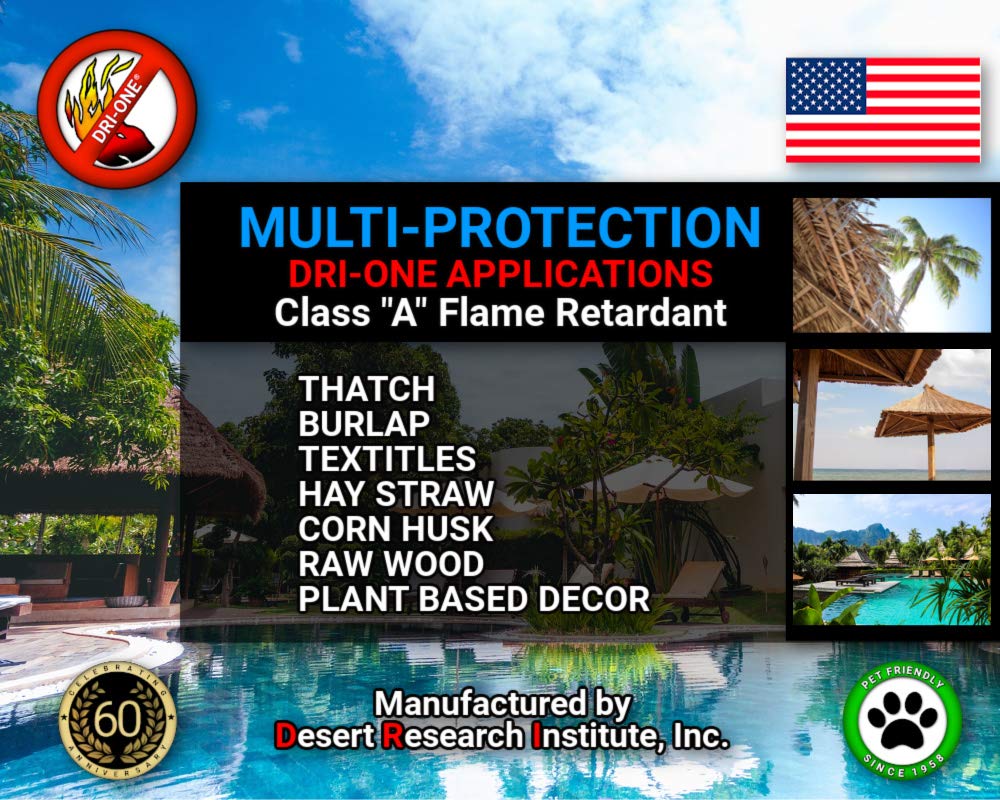 Fire Retardant Spray (Class A for Fabric, Wood, Theater Curtains & More) Eco-Safe, Non Toxic, C.A.C. Title-19, ASTM E84, DRI-ONE