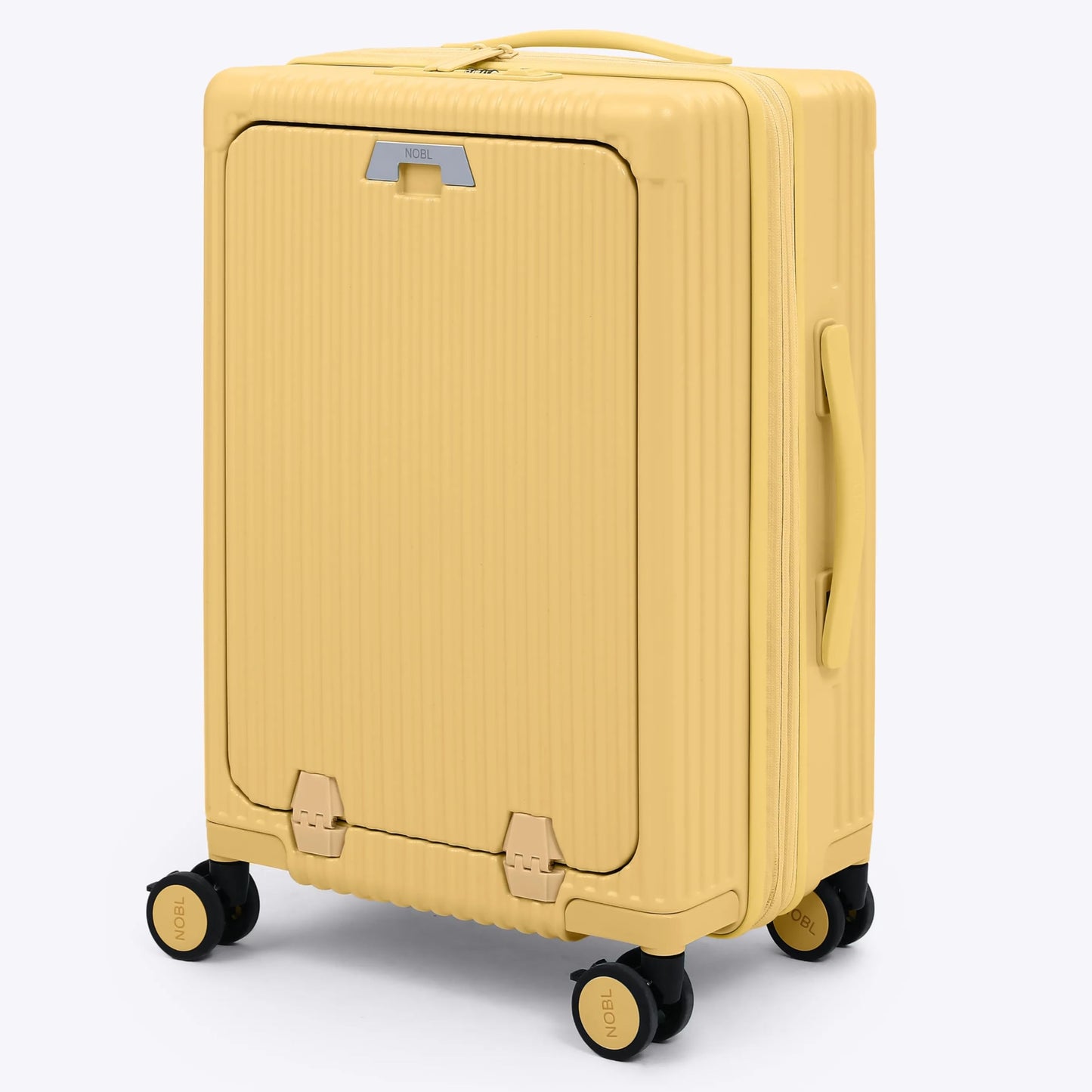Nobl Travel Carry On Expandable Luggage, Noble Aluminum Frame PC Hard Shell Suitcase, 22.5”x14.2”x9.8” Airline Approved, 360° Spinner Wheels, TSA Locks, USB Charging, Cup & Phone Holder - Mint