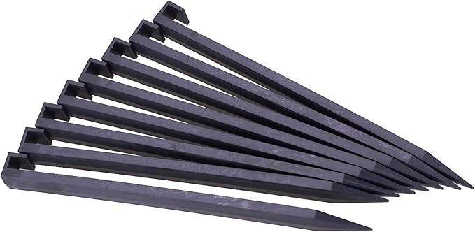 Landscape Edging Spikes, 60 Pcs 10 Inch Garden Stakes Anchoring Spikes for Paver Edging, Weed Barriers, Turf, Tent, Weed Barrier, Timber, Carpentry, Tent etc. (60, Black)