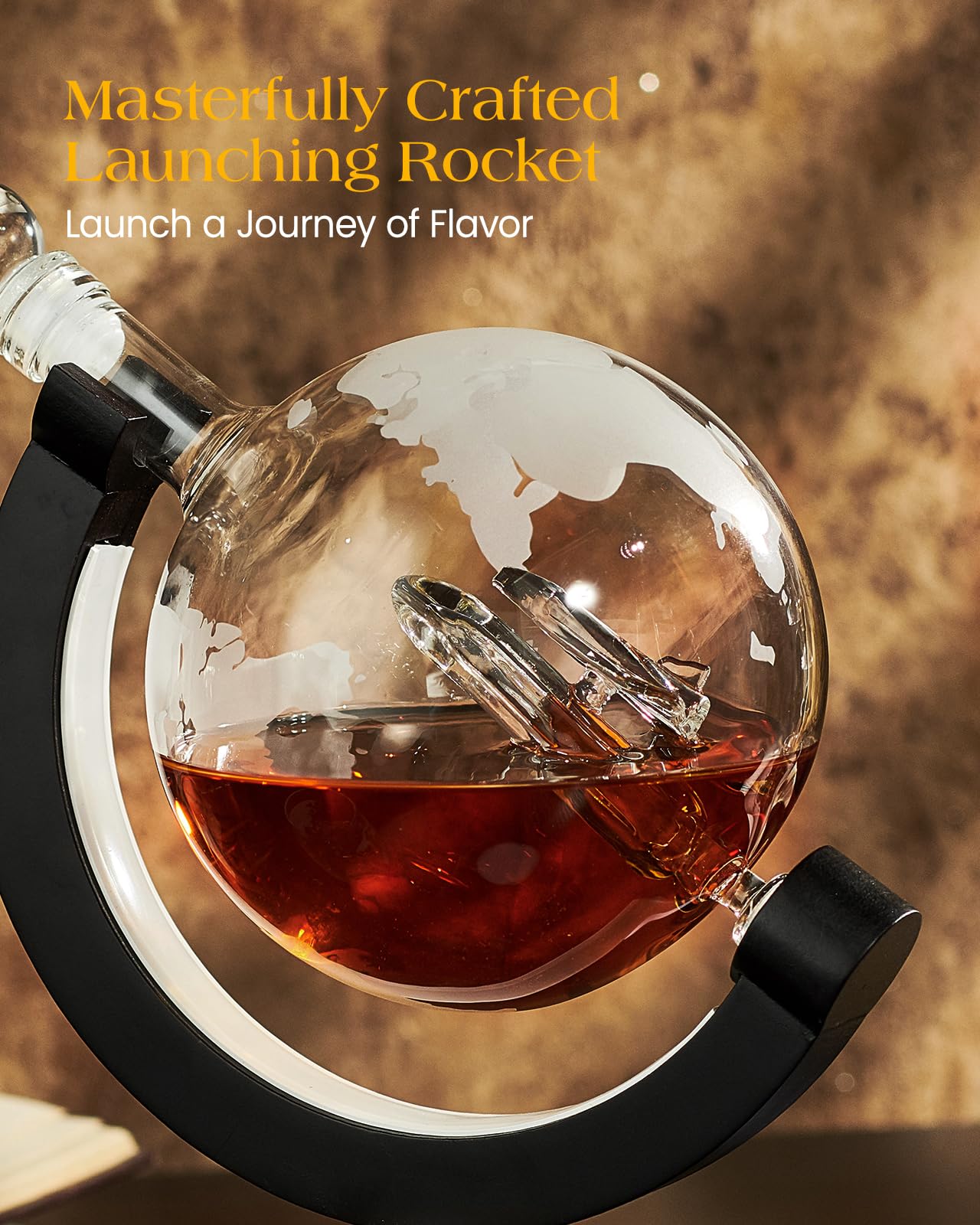 Gifts for Men Dad, Kollea Unique Light Up Whiskey Globe Decanter Sets with 7 RGB Colors, Cool Christmas Birthday Gift for Men, Funny Anniversary Present for Him Husband