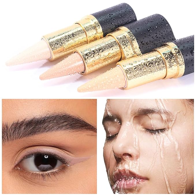 evpct Pale Mauve Long Wear Gel Eyeliner Pencils for Women, Mauve Eye Liner Pencil Pen Natural Makeup Glide Smooth, Eye Liner Waterproof Smudge Proof, Cream Eyeliner Lipstick Set, delineador de ojos