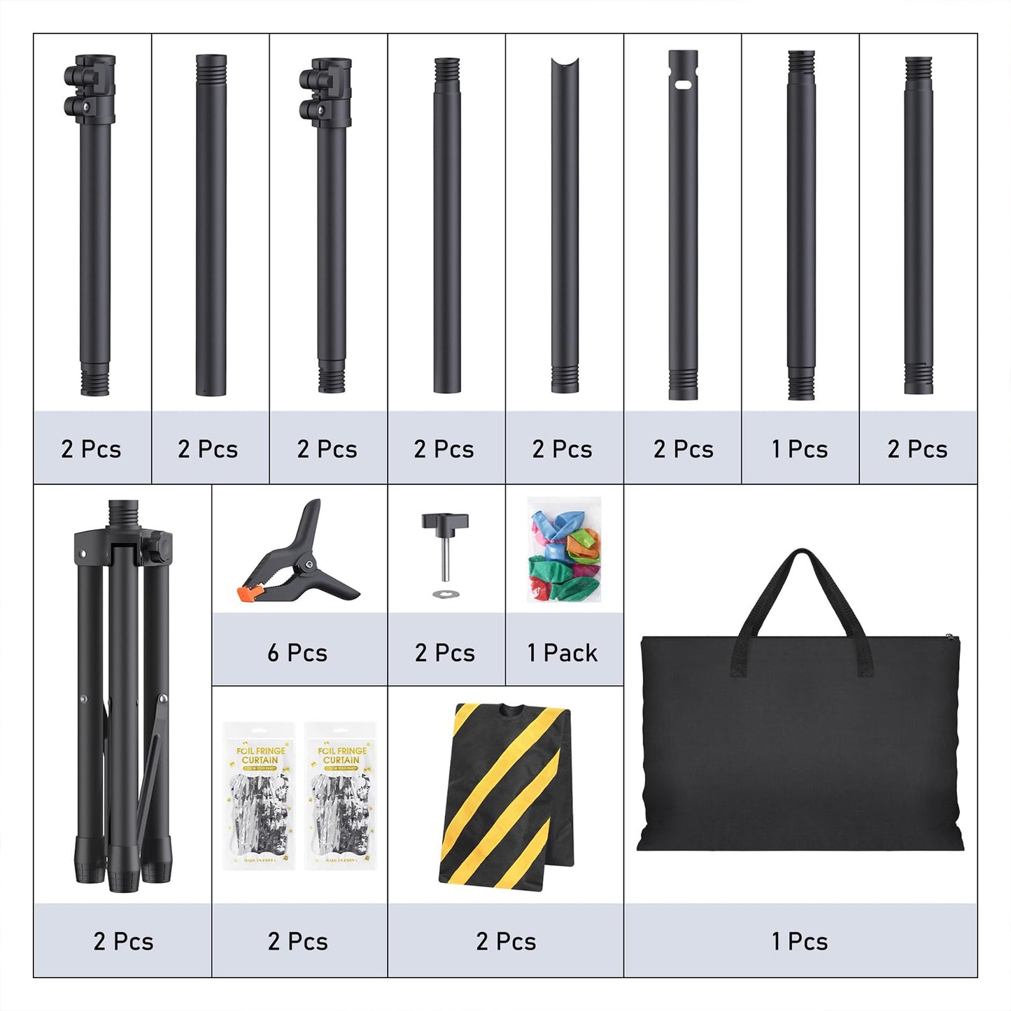 Eocnrhe Backdrop Stand Kit - 6 Widths, 10x7.5ft Adjustable Background Stand for Parties & Studio Photography