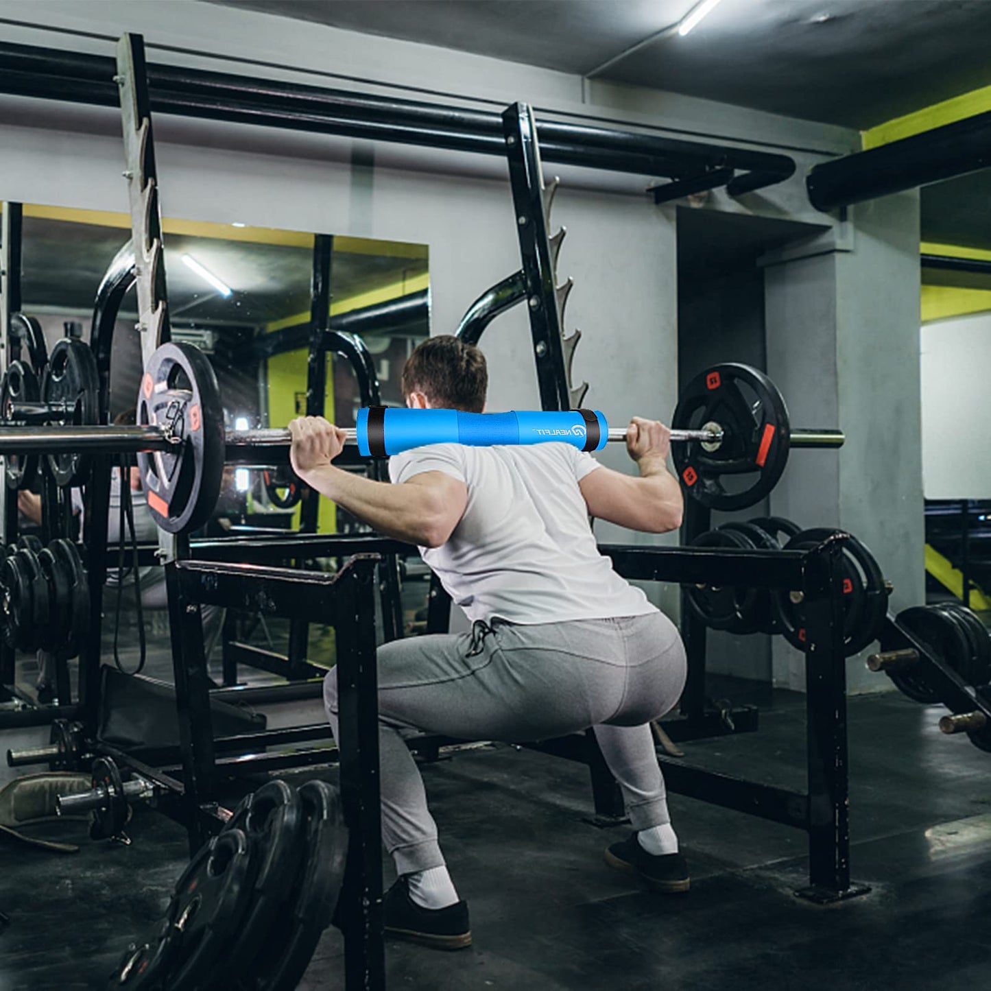 NEALFIT Barbell Pad Squat Pad for Squats—Squat Bar Pad—Great for Weightlifting,Lunges and Hip Thrusts—Foam Sponge Pad—Fit Standard and Olympic Bars Perfectly