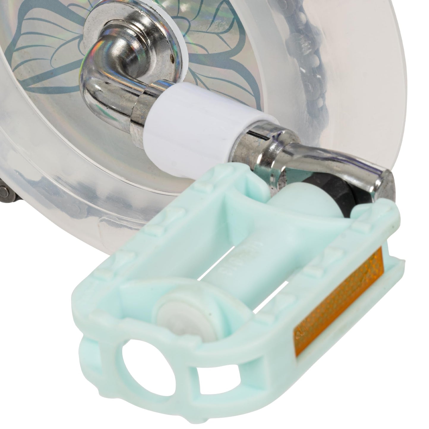 Huffy Illuminate 12” Girl’s Bike with Removable Training Wheels, Amethyst Purple Frame with Butterfly Graphics, Chain Guard, White Tires and Teal Rims