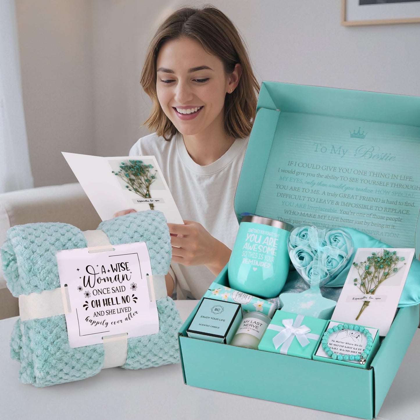 Best Friend Birthday Gifts for Women Self Care Package, Funny Friendship Gifts for Women Friends Female Bestie BFF Sister, Christmas Gifts for Girlfriend Mom Her Wife,Unique Relaxing Spa Gift Basket