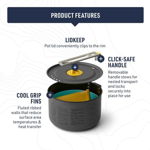 Sea to Summit Frontier Ultralight One Pot Cook Set, 1-Person (Pot, Bowl, Cup)