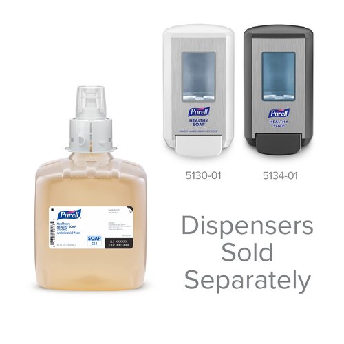 PURELL Healthcare HEALTHY SOAP 2% CHG Antimicrobial Foam, Fragrance Free, 1250 mL Foam Refill for PURELL CS4 Manual Soap Dispenser (Pack of 3) - 5181-03 - Manufactured by GOJO, Inc.
