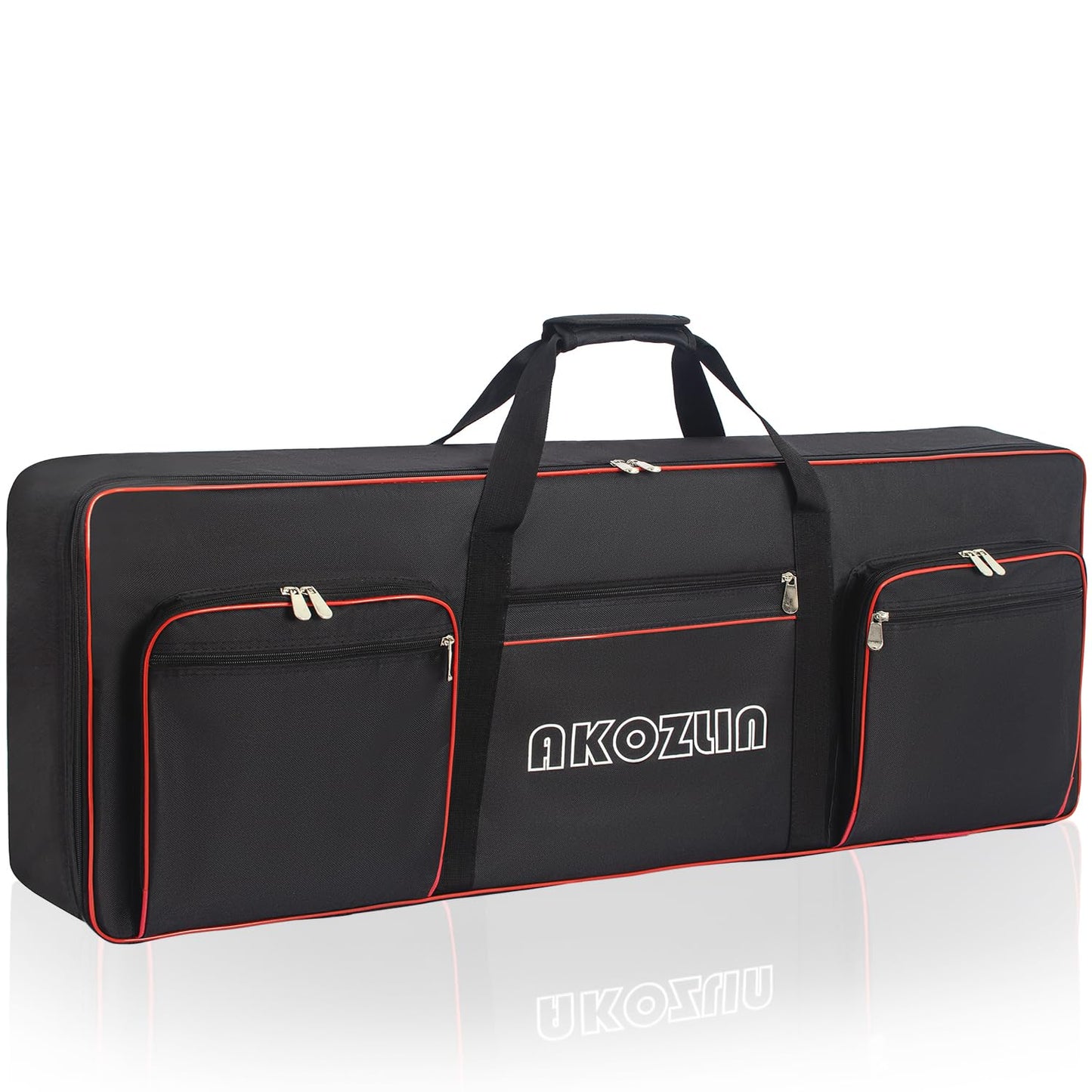 AKOZLIN Electric Piano Keyboard Case Keyboard Gig Bag 49 Key with Adjustable Straps and 5-Pocket for Keyboard Accessaries 34x13x