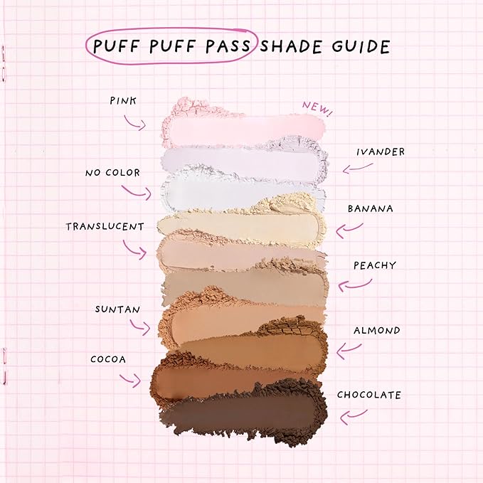 KimChiChic Beauty Puff Puff Pass Set and Bake Setting Powder for Makeup, Extra Fluffy Loose Face Powder Poof, Soft Natural Face Makeup for Uneven Skin Tone, 08 Chocolate