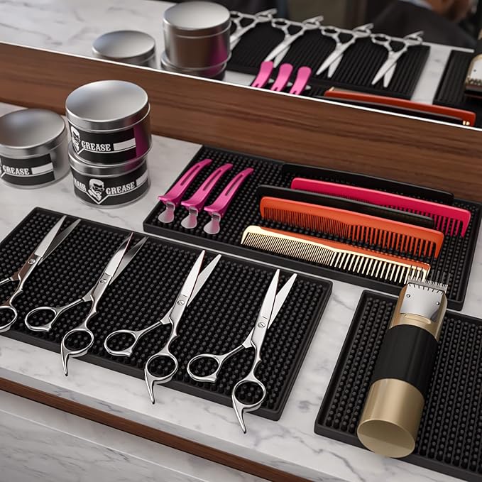 Noverlife Barber Work Station - Flexible PVC Heavy Duty Antiskid Rubber Mat for Salon, Heat-Resistant Pad for Hair Tools