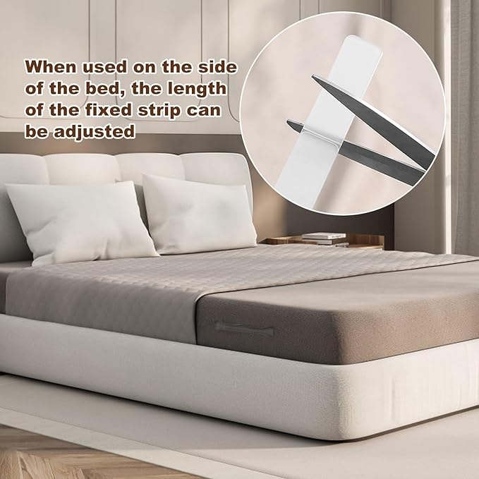 Dyale Bed Sheet Holders, Heavy Duty Straps for Fitted Sheets, Secure Fasteners for Twin Queen King Mattress Sizes (Ivory White)