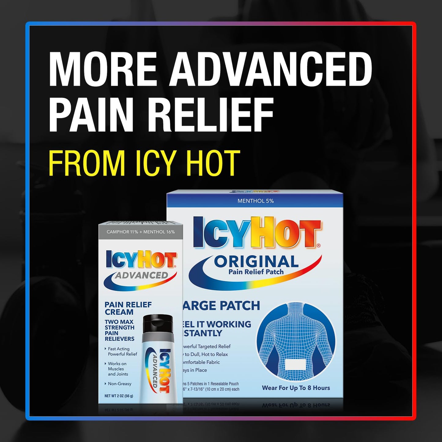 Icy Hot Orginal Large Pain Relief Patches, Powerful Targeted Relief for Back & Large Areas, 5 Count (Pack of 3)