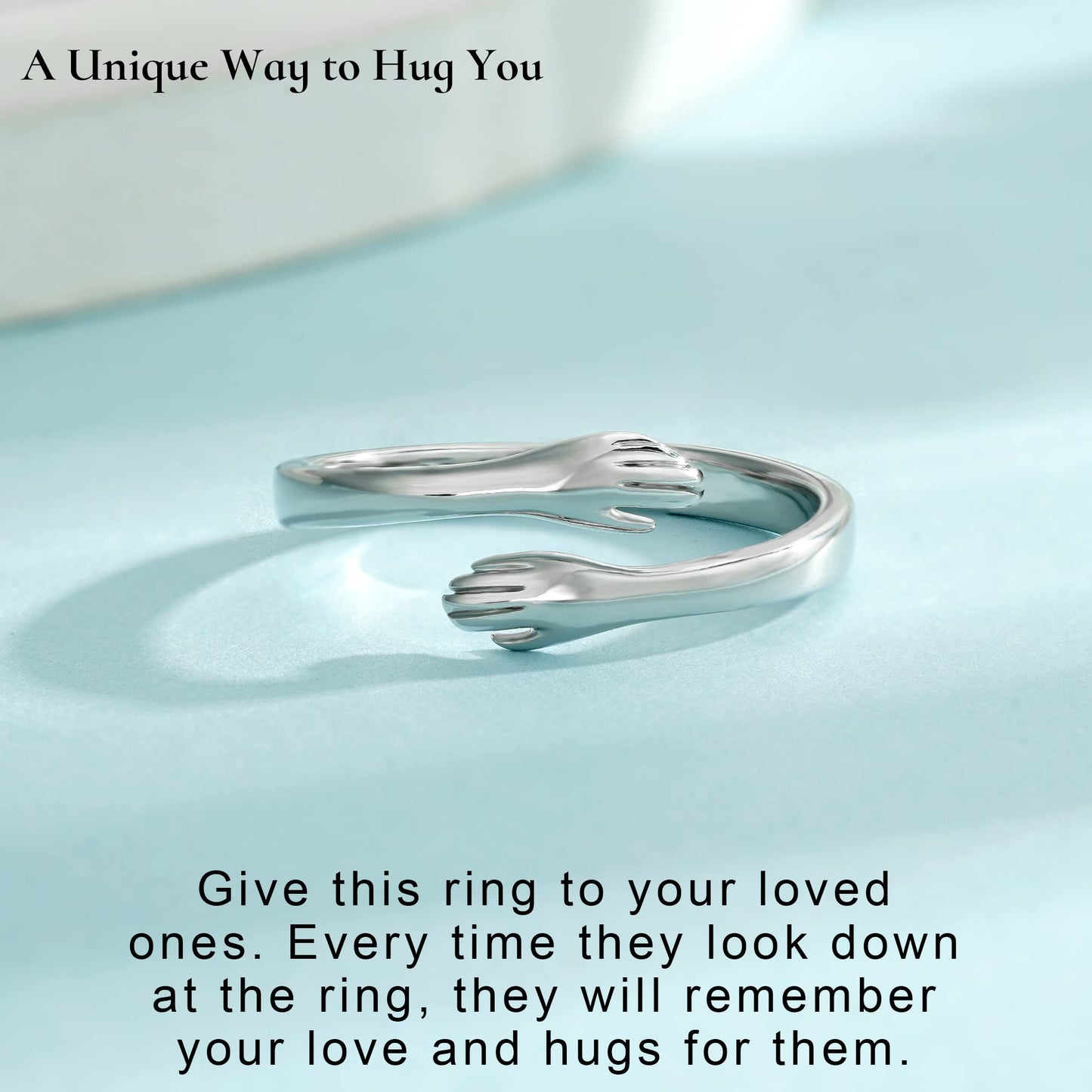 Yesteel Daughter Birthday Gifts from Mom, Hug Ring for Daughters Jewelry Mothers Day Valentines Gifts for Daughter