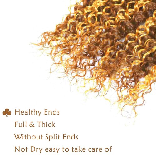 Fabimiya Human Hair Bundles 20 22 24 Inch Light Brown P27/30 Deep Wave Bundles Human Hair 100% Unprocessed Soft Sewn In Hair with Double Weft for Black Women