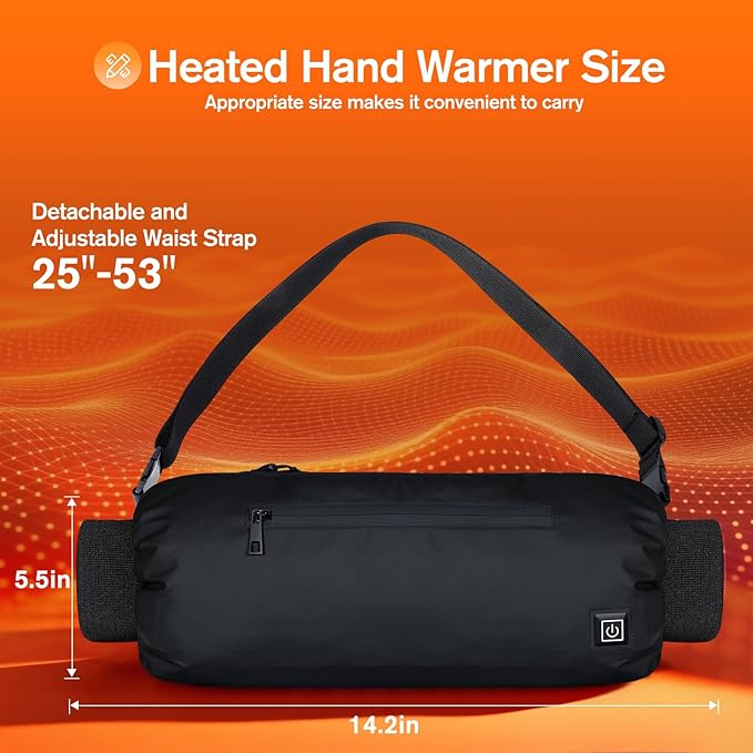 Heated Hand Warmer Pouch Hand Muff with 10000mAh Rechargeable Power Bank Portable USB Hand Warmer Muff