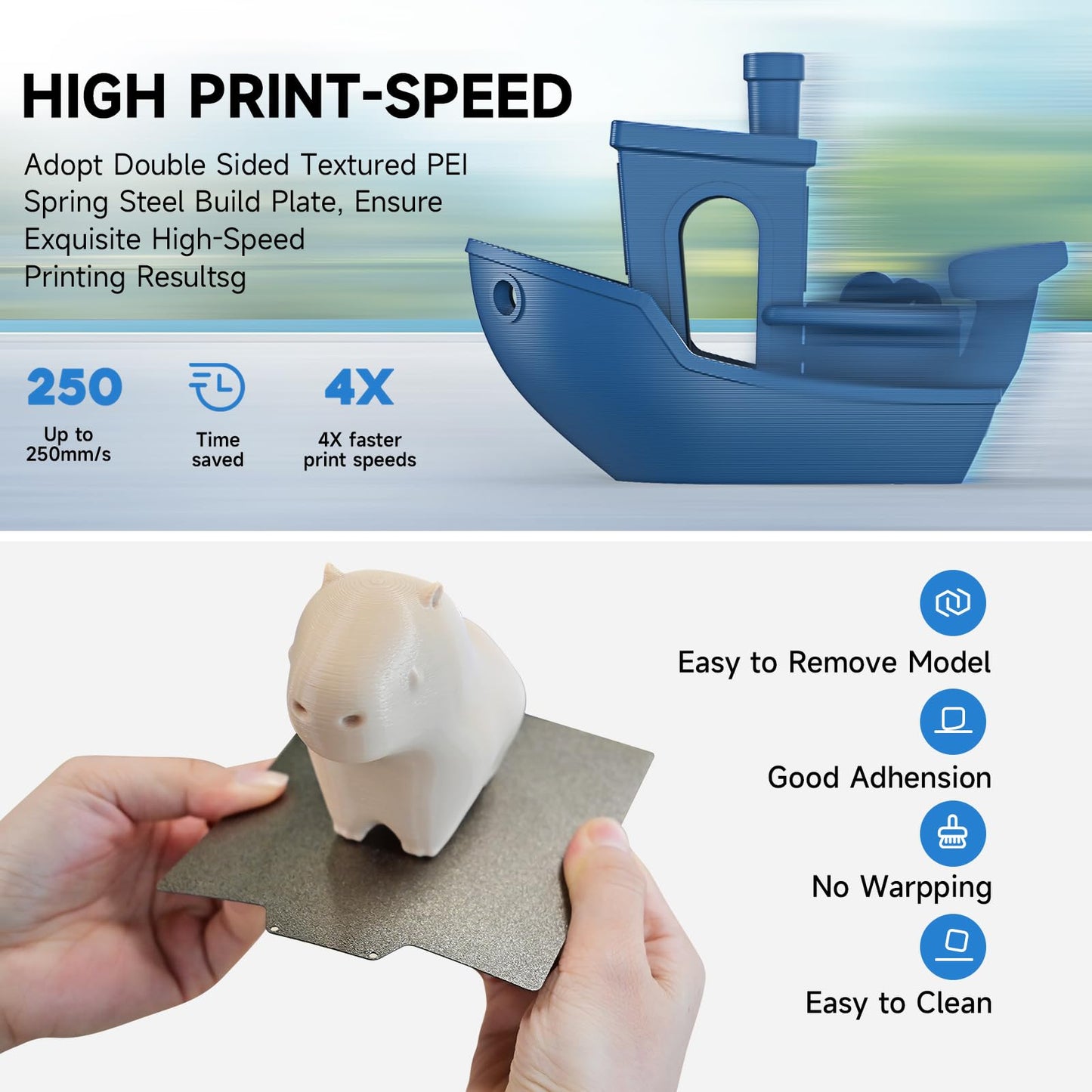 TINA2 Plus 3D Printer with WiFi Cloud, HEPHI3D DIY 3D Printers 250mm/s High Speed, Auto Leveling Mini 3D Printer for Beginners and Kids, Fully Assembly 3D Printers Open Source for Home, Office, School
