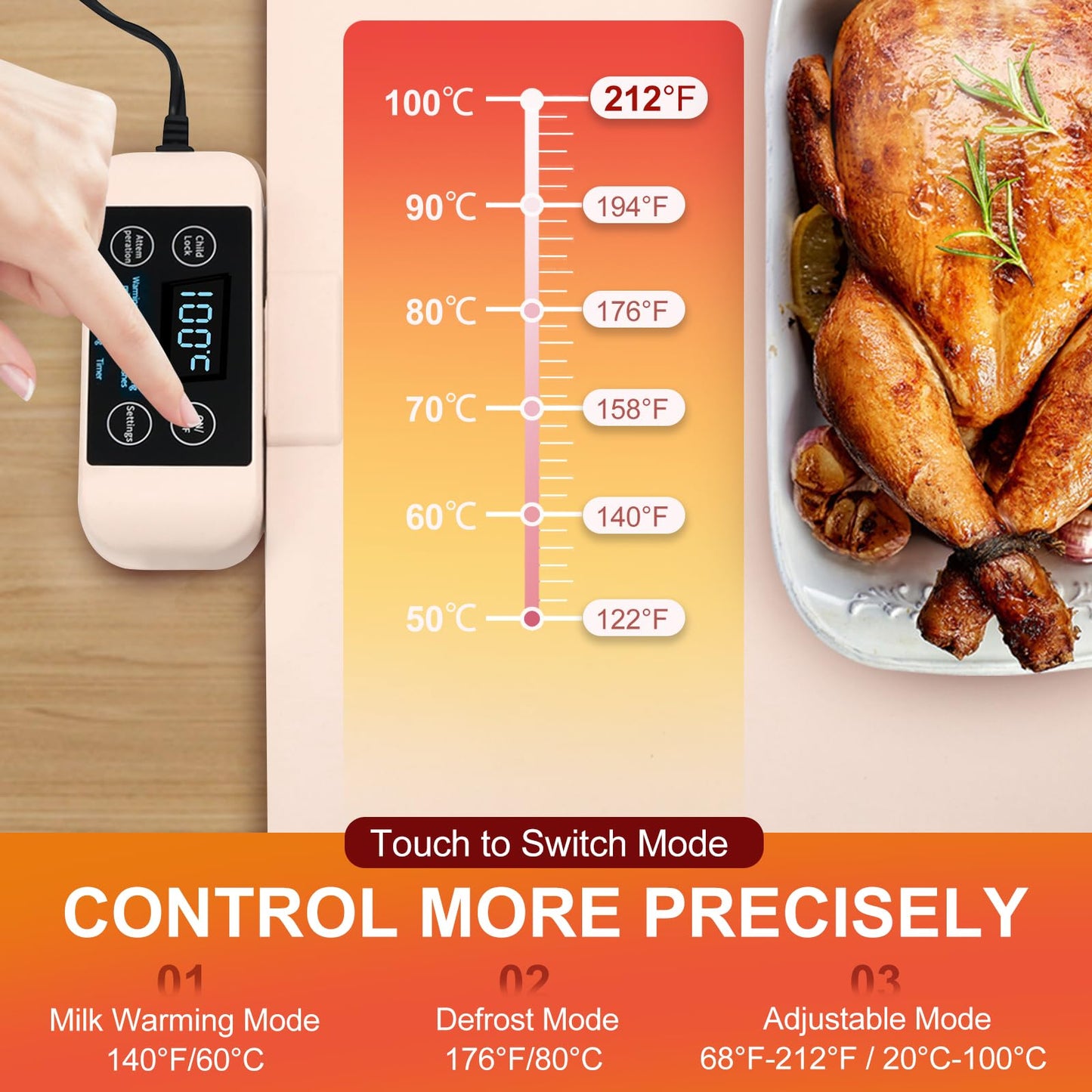 Electric Warming Tray - Full Surface Heating,Rollable & Portable,Premium Silicone Nano-Material,6 Temperature Settings,Auto Shut-Off -Versatile Food Warmer for Gatherings,Parties,Everyday Use