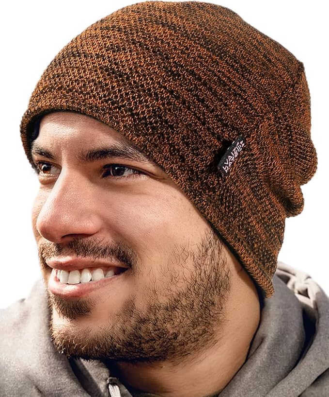 Lvaiz Mens Winter Beanie Hat Warm Fleece Lined Skull Cap for Men Reversible Women Windproof Watch Hat Knit Warm Unisex Beanie