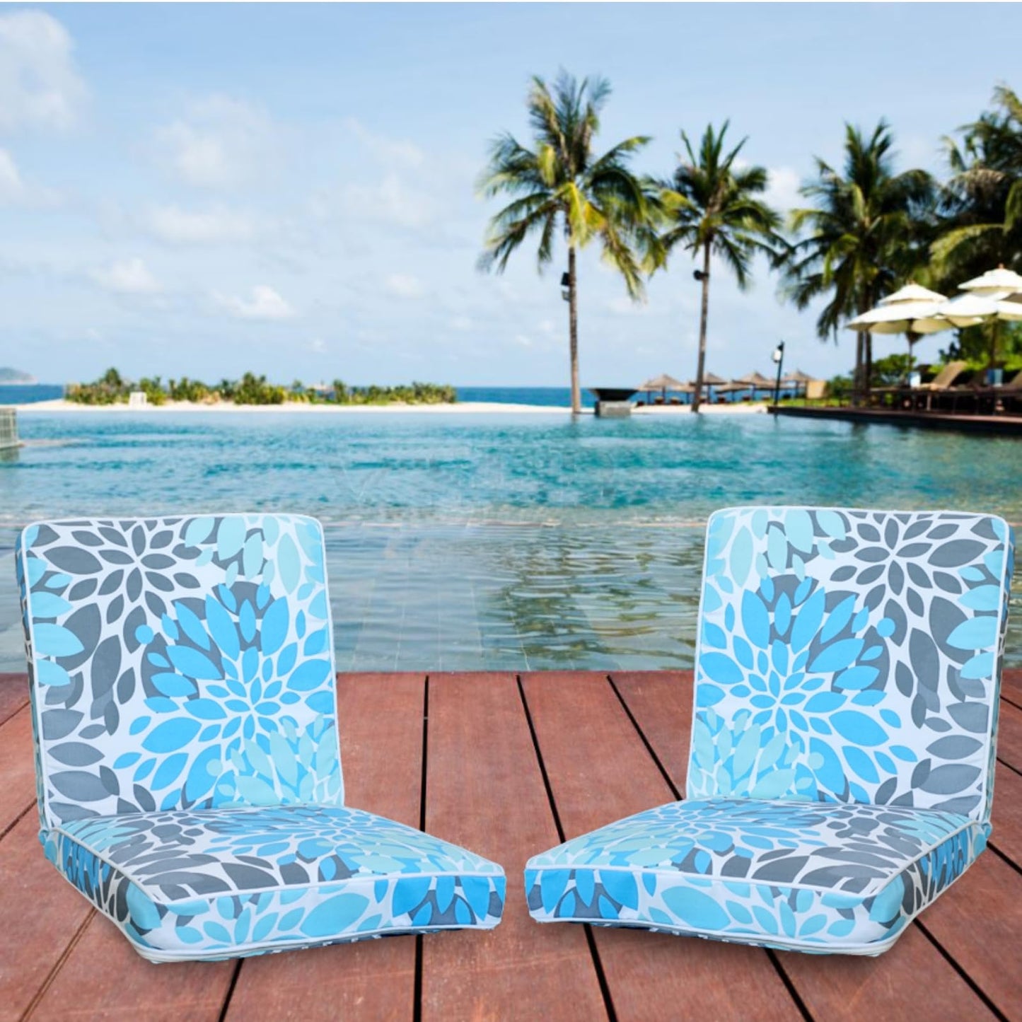 Floor Chair with Back Support Adjustable Position Floor Gaming Chair , Couch Recliner, Floor Couch, Removable Meditation Chair Cushion Indoor or Outdoor Seasonal All Weather Replacement (Light Blue)