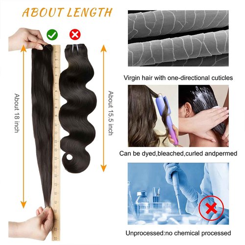 14A Brazilian Body Wave Bundles Human Hair 18 20 22 Inch 100% Real Raw Virgin Human Hair Bundles Body Wave 3 Bundles Human Hair Extension Natural Color（18 20 22）