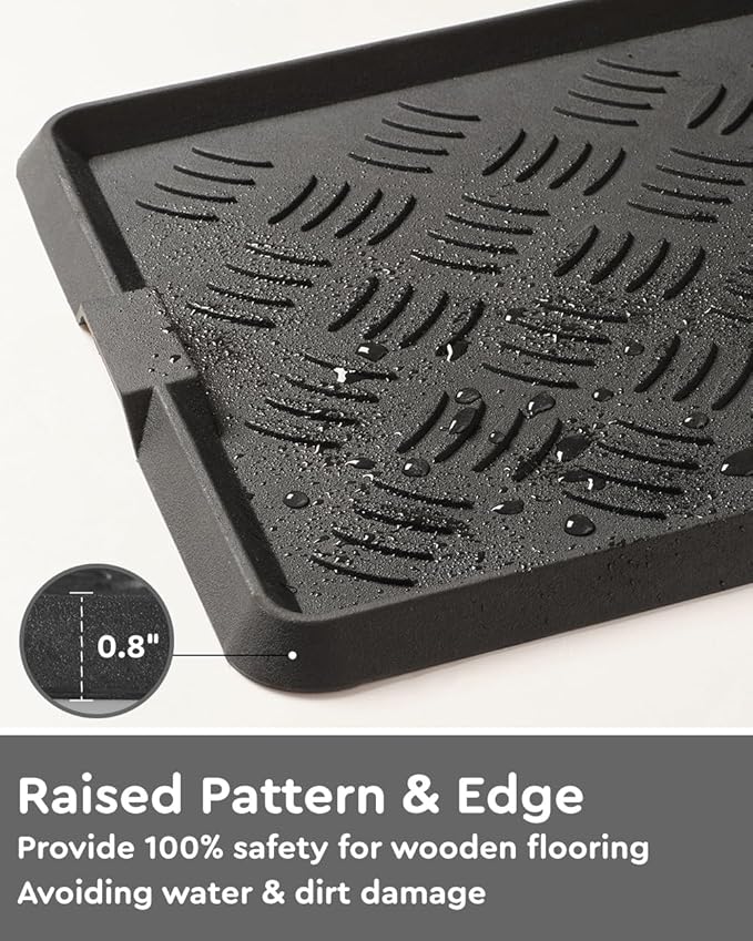tchdio Extra Large Boot Tray Rubber Boot Tray, Non Slip Shoe Tray for Entryway, Multipurpose Boot Mat Tray, Durable Entryway Mud Mat Tray for Front Door Mat, 16x47.5 Inches