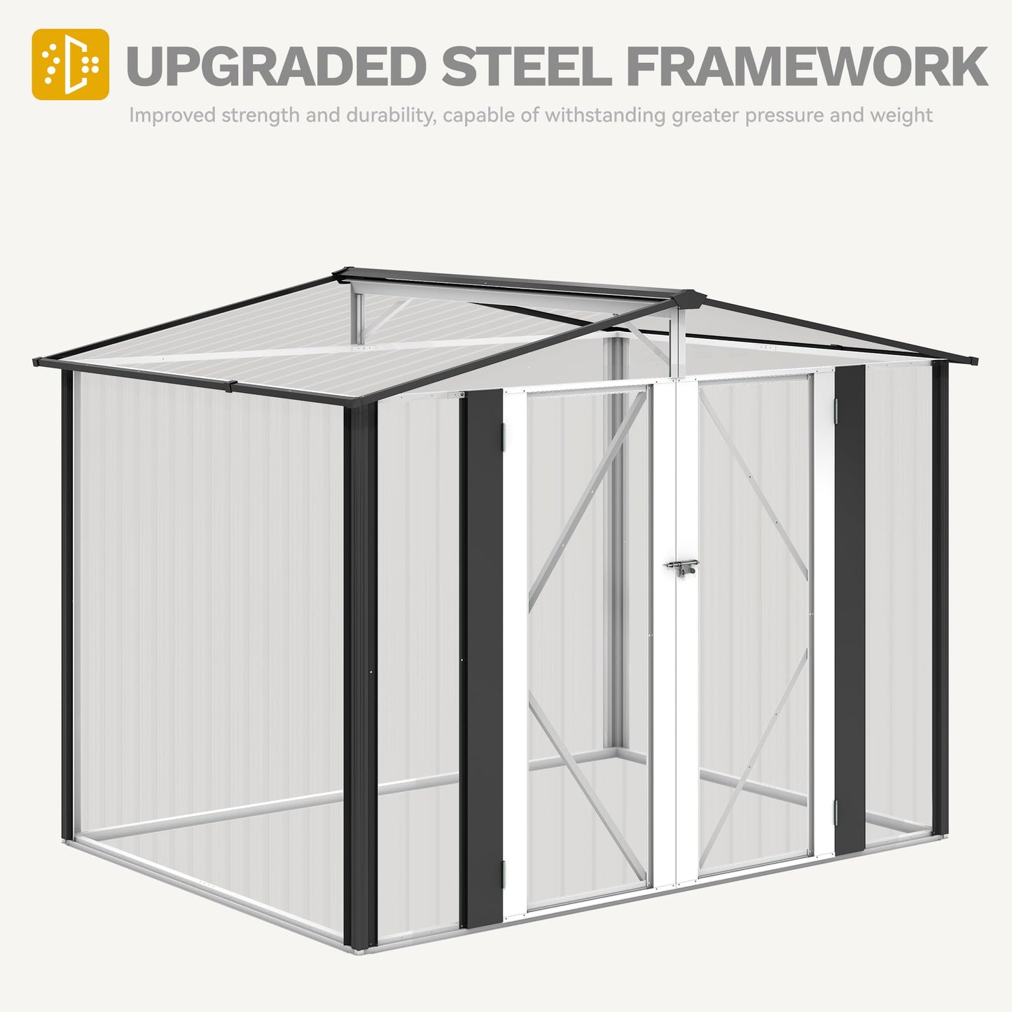DWVO 7'x5' Large Metal Outdoor Storage Shed, Heavy Duty Tool Storage Sheds for Backyard Patio Lawn - Ideal for Bicycles, Garden Tools, and Lawn Equipment, Easy-to-Assemble, Dark Gray