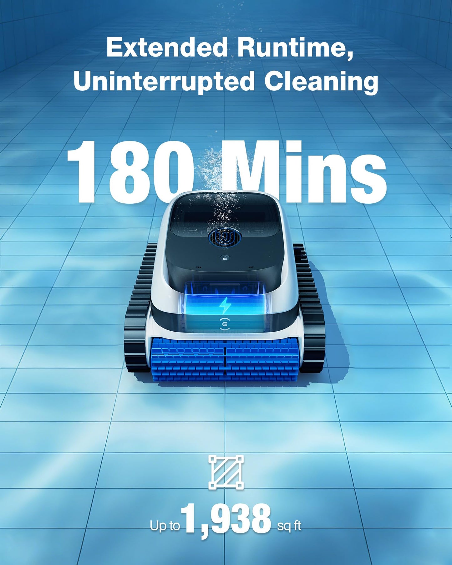 ECOVACS Ultramarine P1 Care Kit Pool Cleaner Robot, 4800GPH UltraPure Suction, Dual-Layer Filtration, 180 Min Runtime, SmartNavi Navigation, App Control, Cordless Pool Vacuum for Floor & Wall