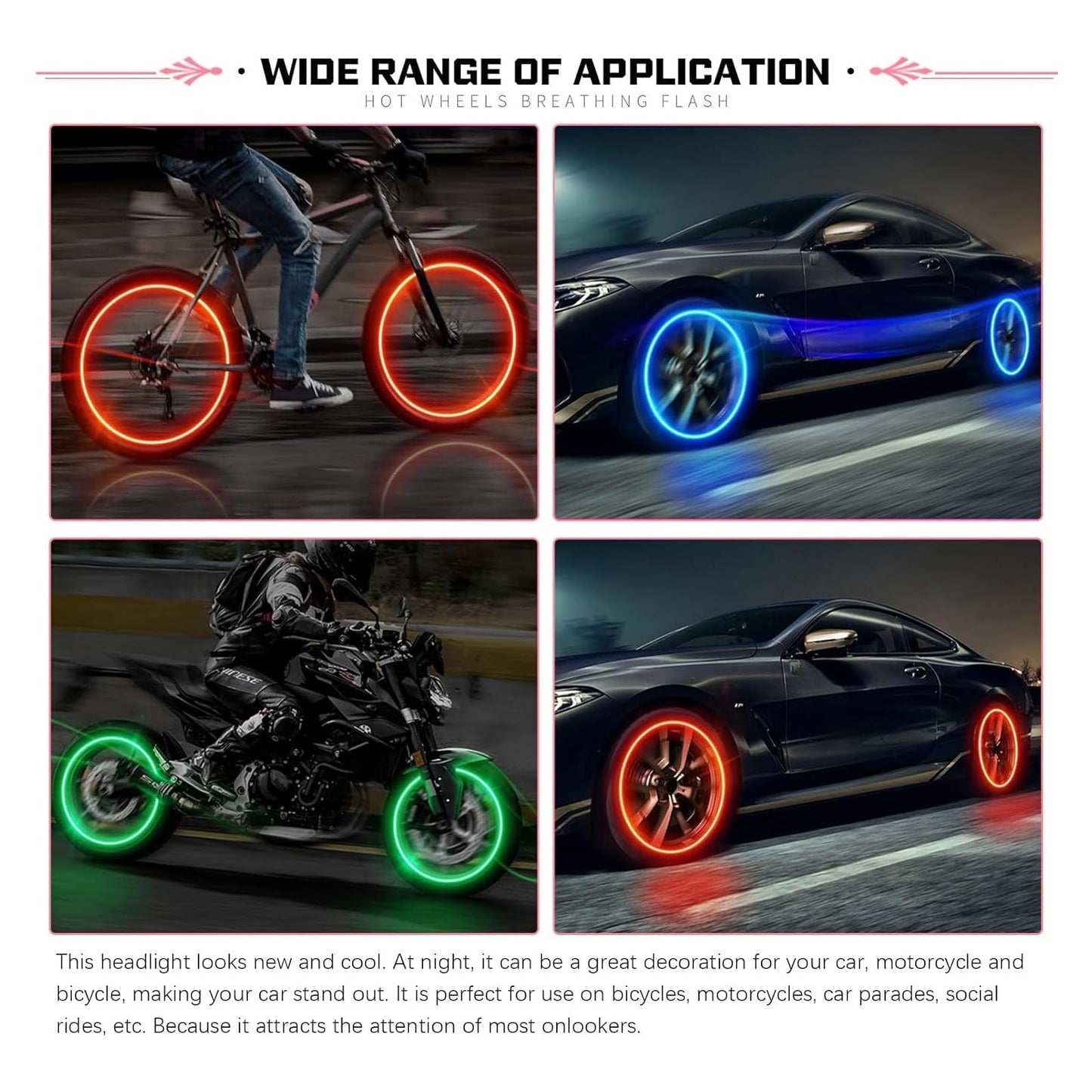 Fluher 6 PCS Car Tire Valve Light, Cool Modified Night Light Safety Shock Sensor Flash Light, Waterproof Tire Valve Stem LED Light Cap, Universal Wheel Decoration Accessory for Car Motorcycle (Blue)