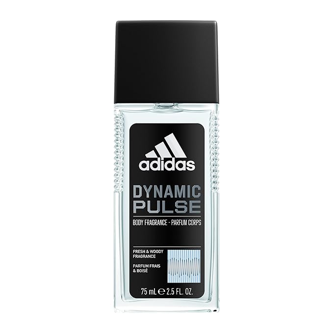 adidas Dynamic Pulse Body Fragrance 2.5 fl oz (Pack of 1), Notes of Mint, Apple, and Wood, Men's fragrance, Long lasting, Sporty fragrance, Travel size