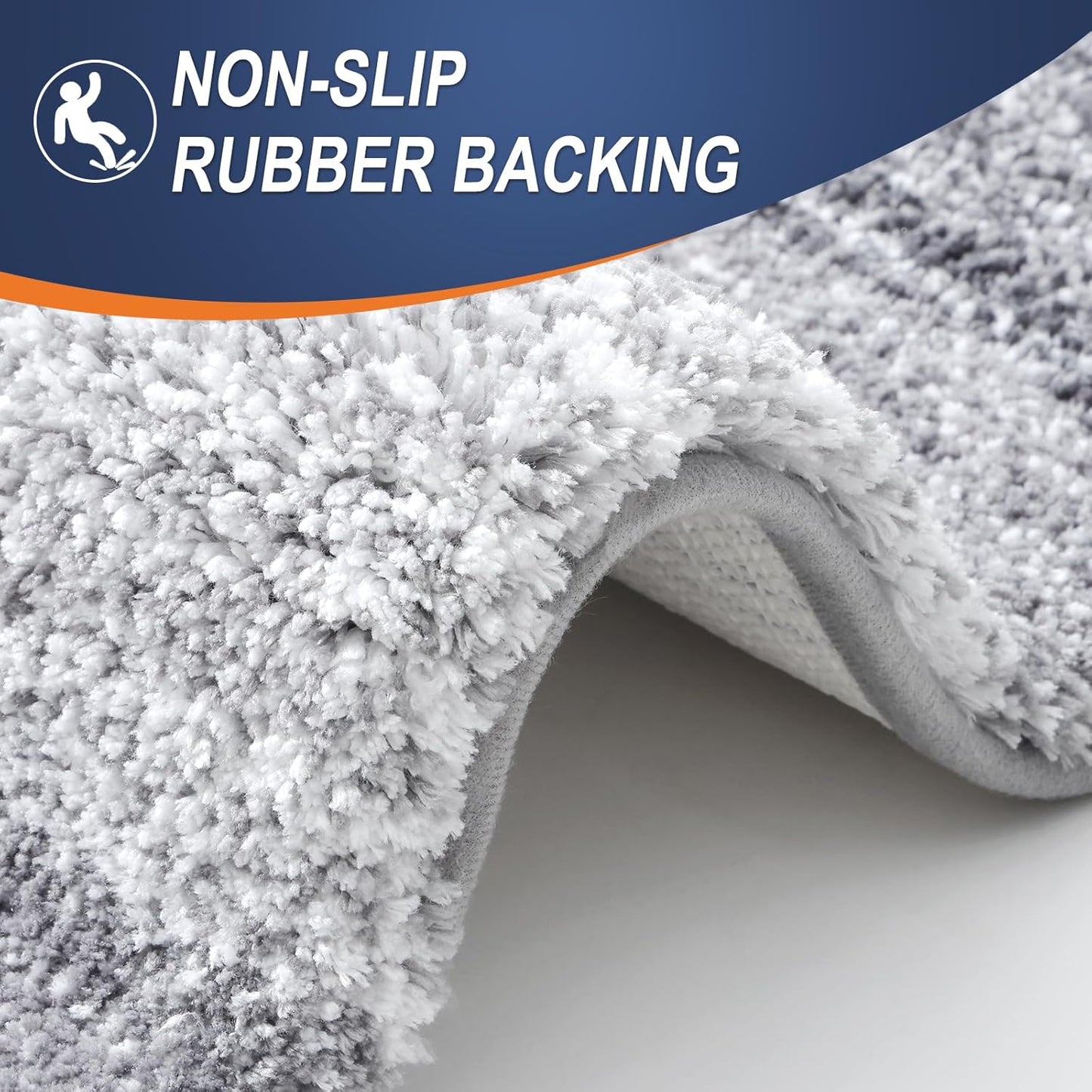 OLANLY Bathroom Runner Rugs 54x24, Extra Soft Absorbent Microfiber Bath Rugs, Rubber Backing, Quick Dry, Washable Bath Mats for Bathroom Floor, Tub and Shower, Home Decor Accessories, Light Grey