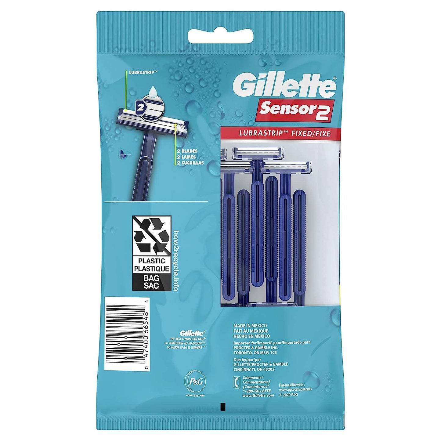 Gillette Sensor2 Men's Disposable Razors, 12Count