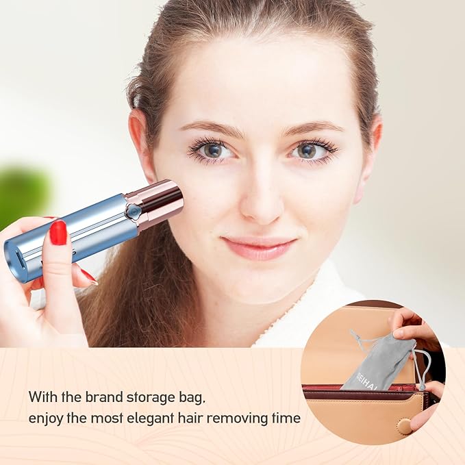 Hair Removal Device, Facial Hair Removal for Women, Rechargeable Hair Remover for Women, Facial Hair Remover for Face, Upper Lip, Chin, with a Branded Storage Bag