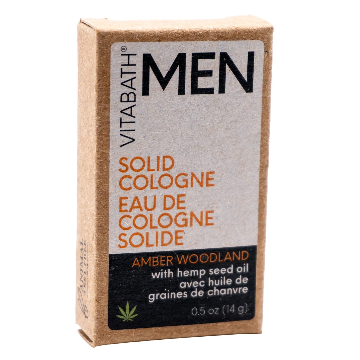 Vitabath Men's Solid Cologne Invigorating Crisp Cool Water & White Woods All Over Lasting Amber & Woodland Fragrance with Skin-L