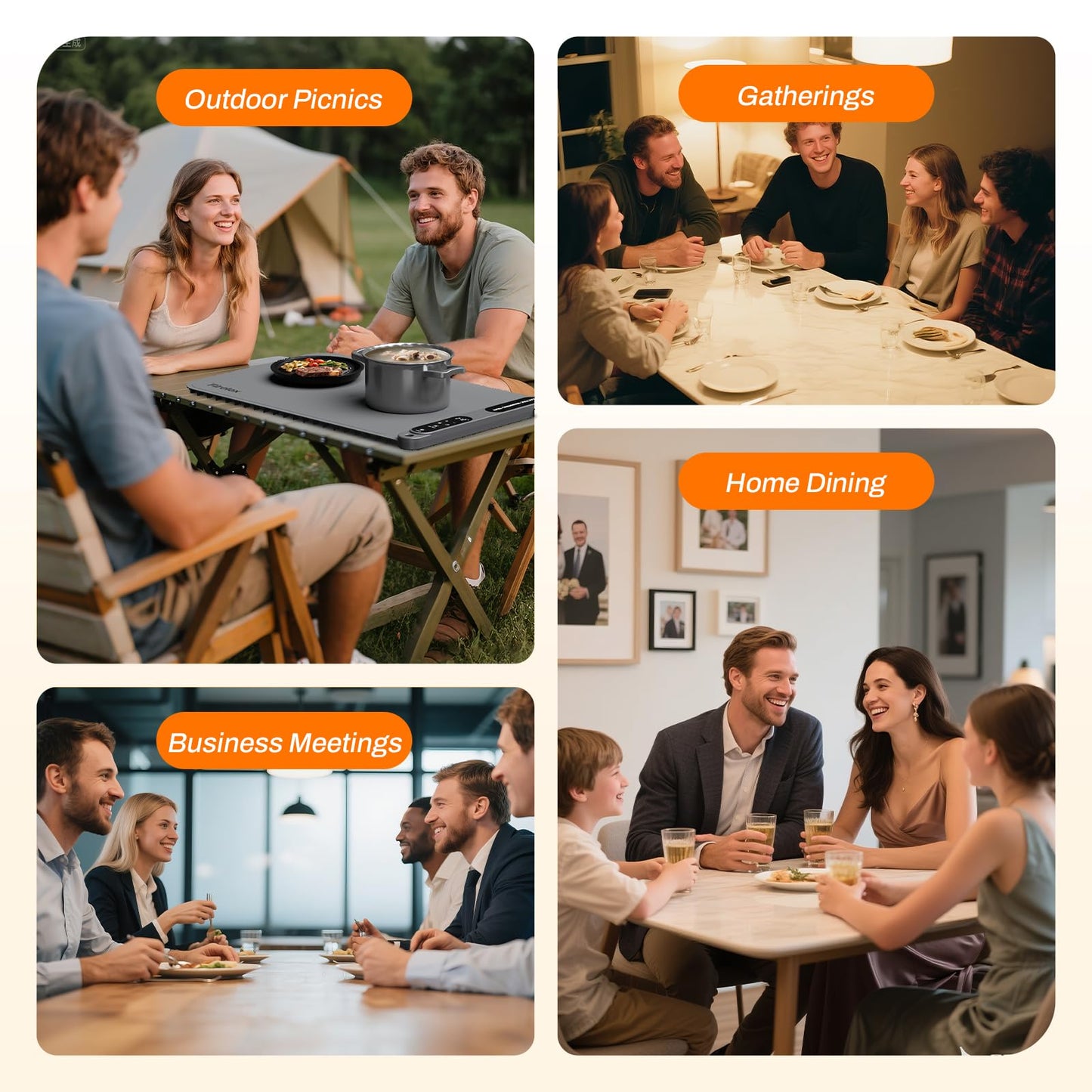 Firelex Food Warming Mat for Buffet, Silicone Food Warming Mat with Timer & 7-Temp Settings, 8s Fast Heat, Keep Food Warm for Party, Family Dinners, Gray
