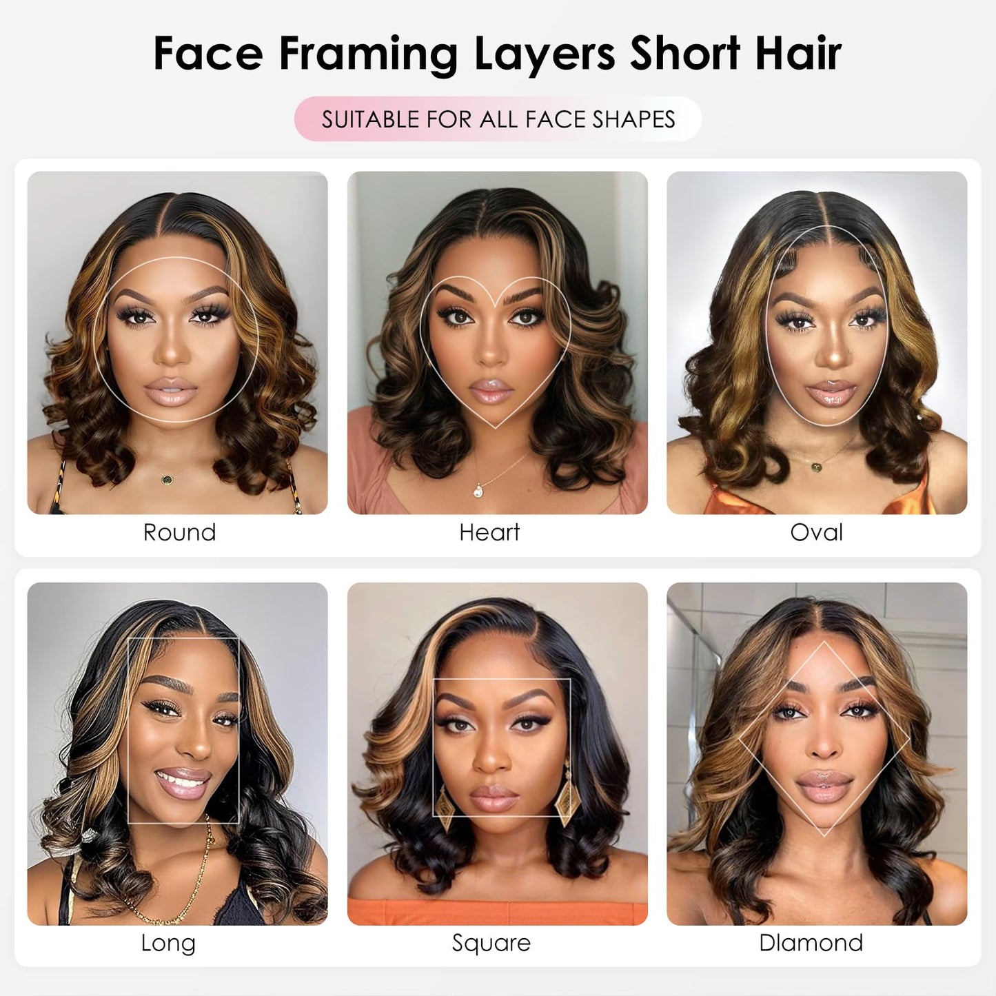 250 Density Highlight Bob Wig Human Hair With Layered Curtain Bangs Face-Framing 6x6 Glueless Wigs Human Hair Pre Plucked Pre Cu