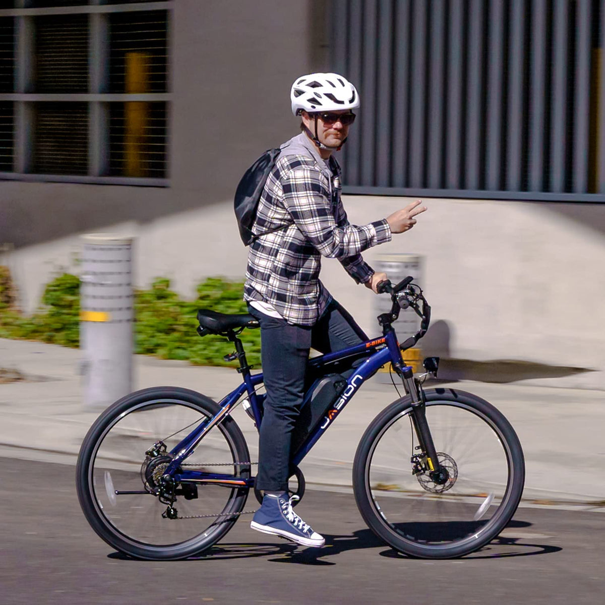 Jasion EB5 Electric Bike for Adults with Peak 750W Brushless Motor, 40Miles 20MPH Commuting Electric Mountain Bike with 360Wh Removable Battery, 7-Speed, 26" Tires and Front Fork Suspension