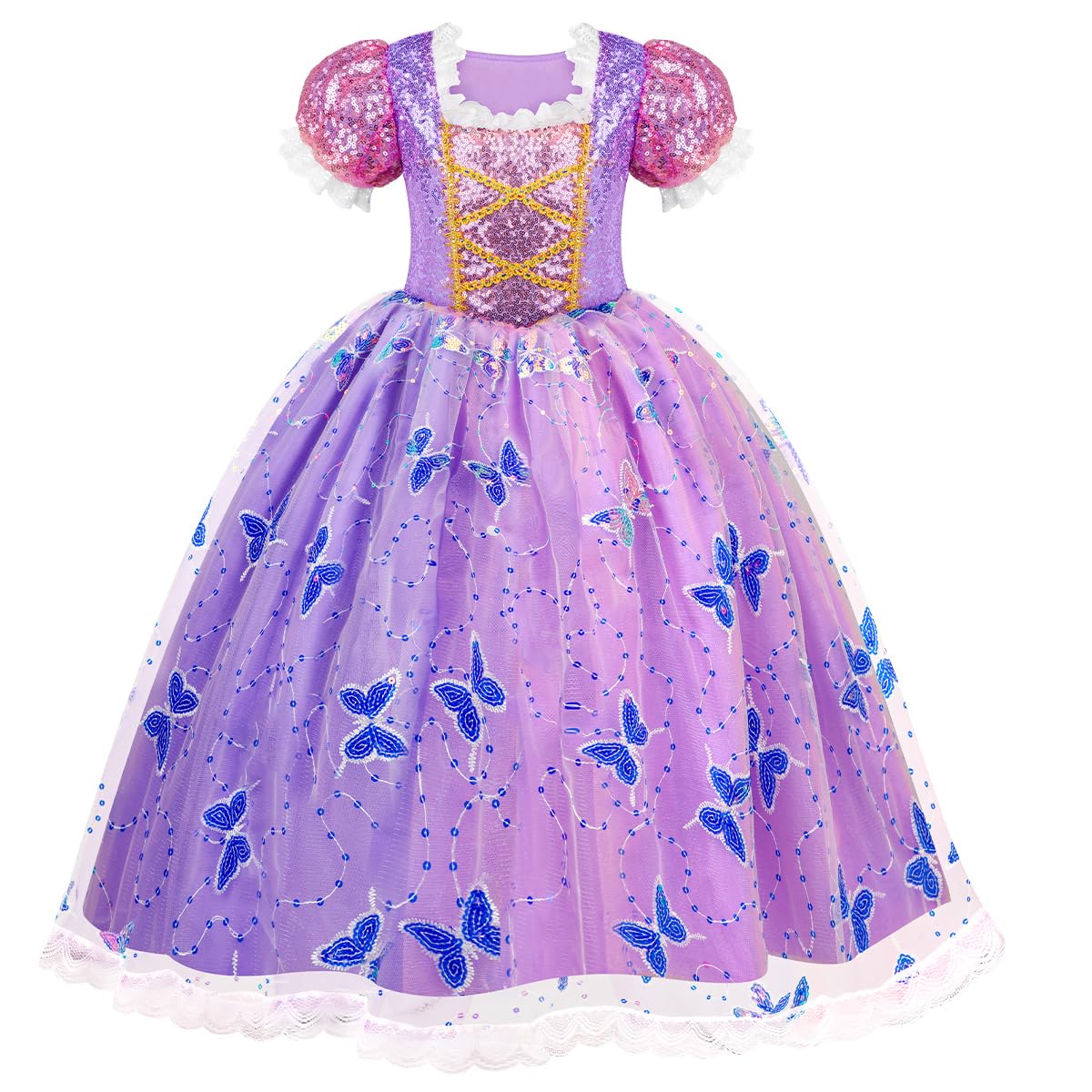 Meland Princess Dresses for Girls - Light Up Princess Costume for Little Girls, Halloween Costumes for Toddler Age 3-10, Birthday Gift for Girl (7-8 Years)