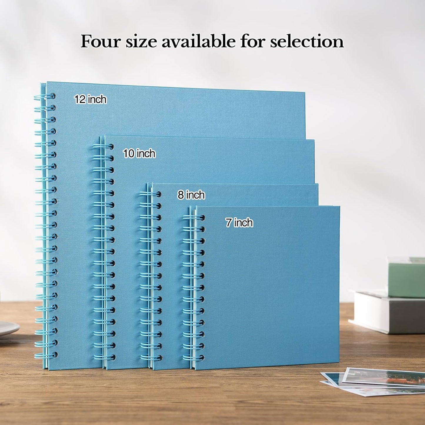 potricher 12 x 12 Inch DIY Scrapbook Album 40 Pages Hardcover Kraft Paper Scrap Book Photo Albums Memory Book for Wedding and Anniversary Family (Blue, 12 Inch)