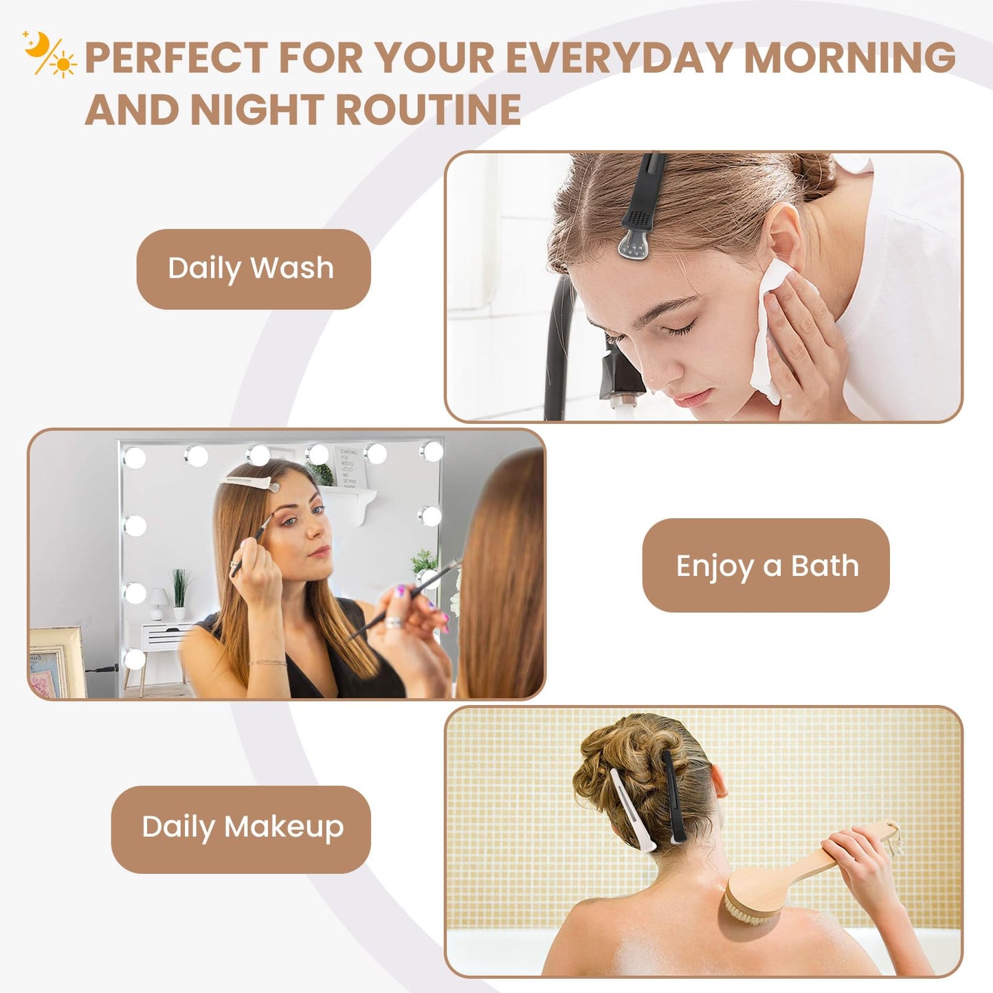 Medoca Hair Clips for Styling - 6 pcs No Crease Hair Clips for Women - Non Slip Duck Billed Hair Roller Clips with Silicone Band