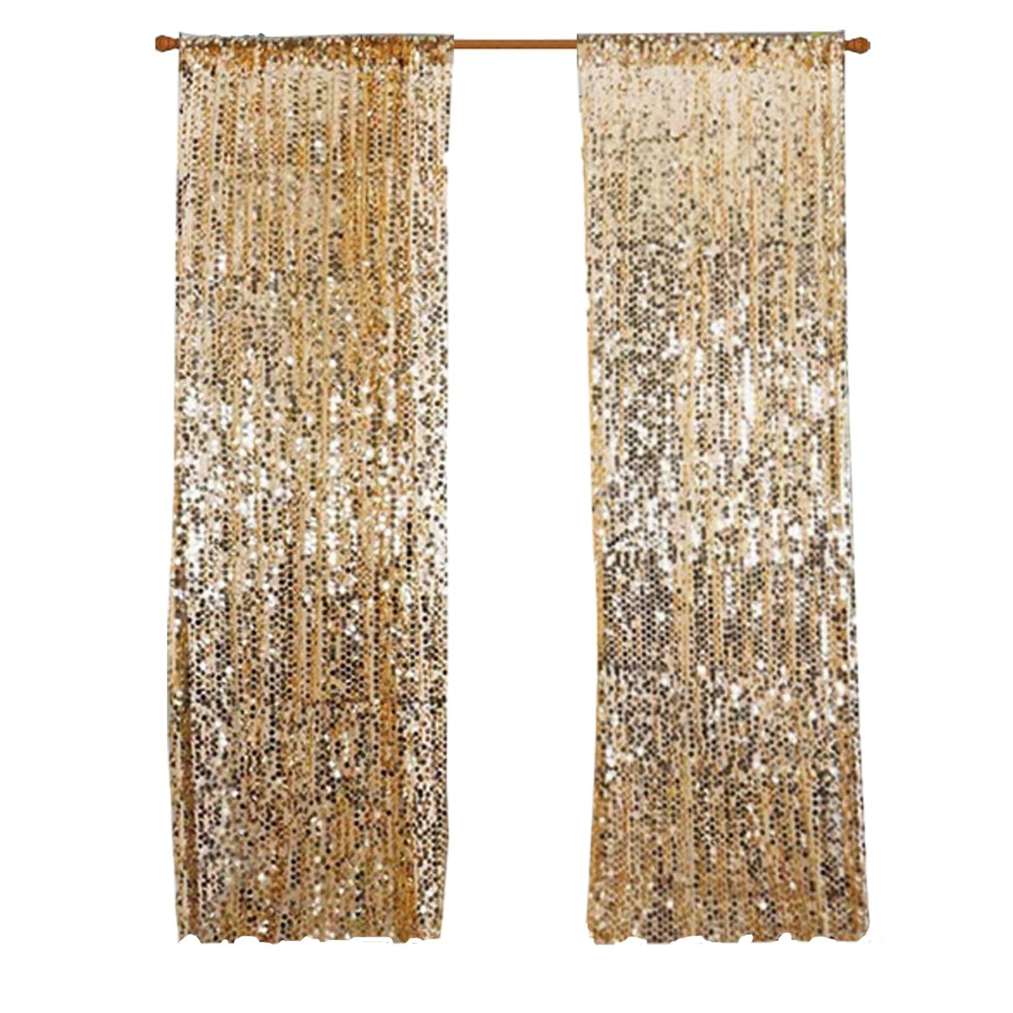 SFN SKY Gold Big Payatte Sequin 18MM Sequin Backdrop Drapes Curtains Panels,Fashion 9FTx9FT Backdrop for Thanksgiving Christmas Home Party Decoration Supplies