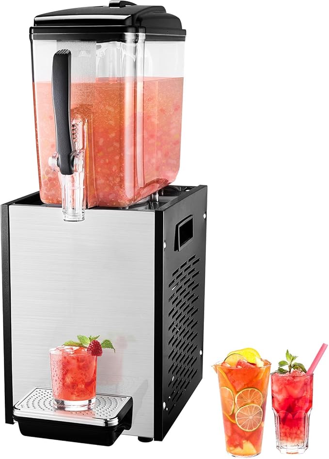 VEVOR Commercial Beverage Dispenser, 12 L / 12.7 QT Juice Dispenser, 246W 304 Stainless Steel Food Grade Ice Tea Drink Mac...