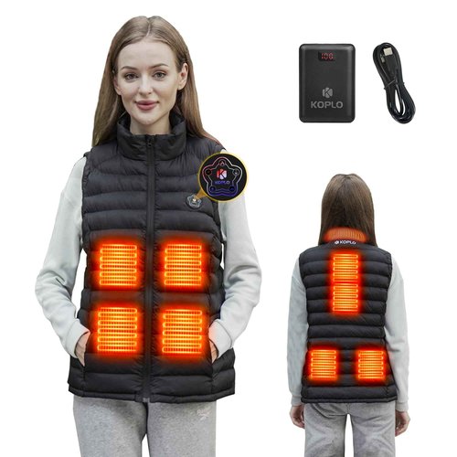 KOPLO Heated Vest Women, 14400mAh Battery Pack with Lightweight Rechargeable Electric Heating Vest(Medium)