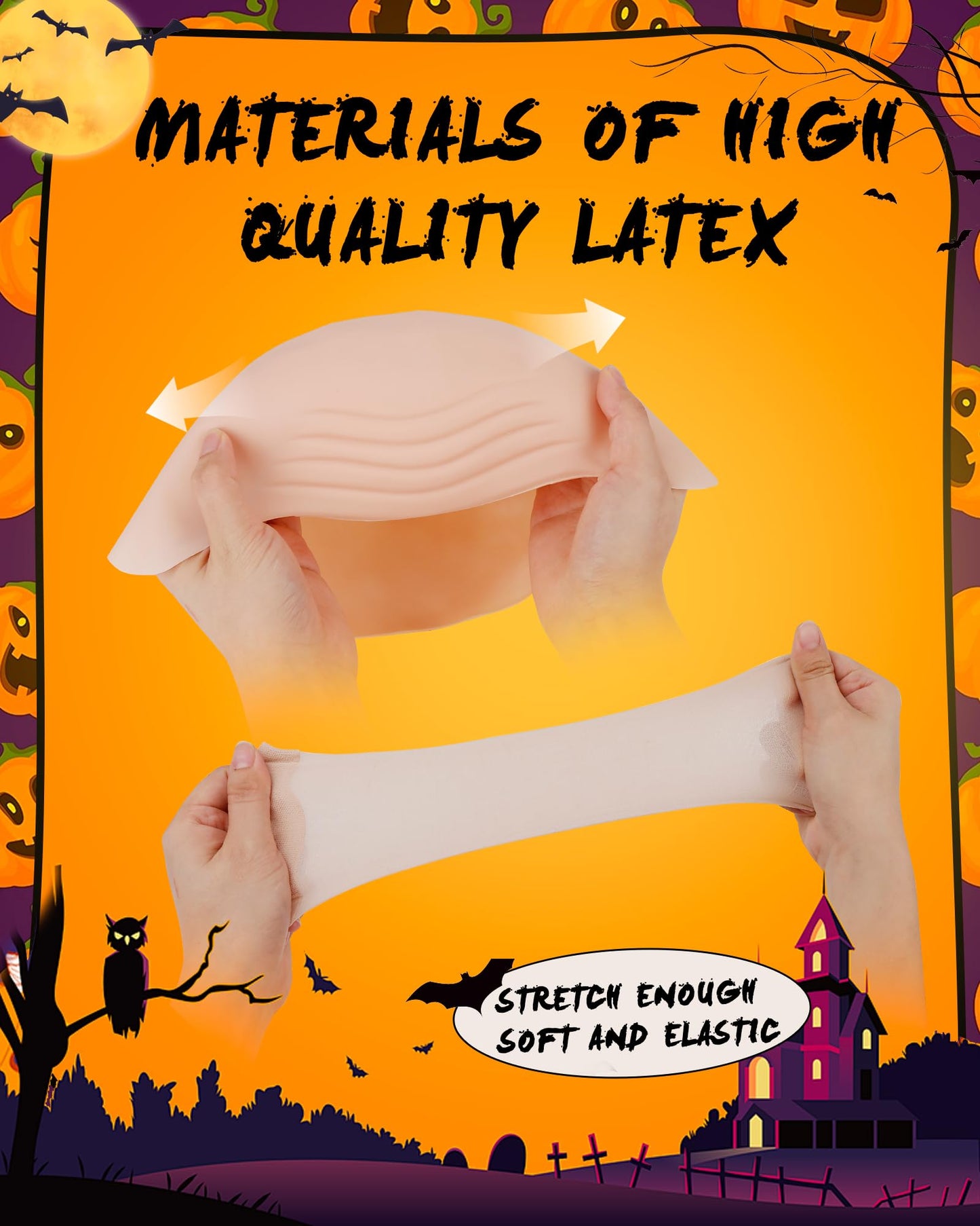 Hoedia 2-Pack Latex Bald Cap with 2 PCS Wig Caps for Adults Women Men, Cosplay Costume Accessories for Halloween Party